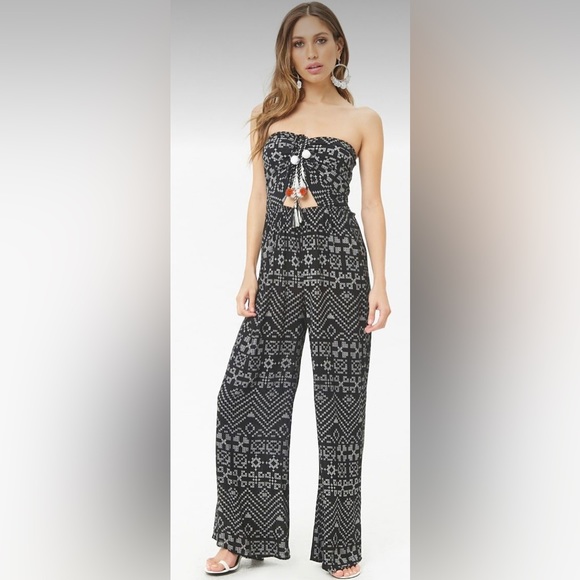 Vintage Havana Cold Shoulder Jumpsuit w/Metallic Stripe